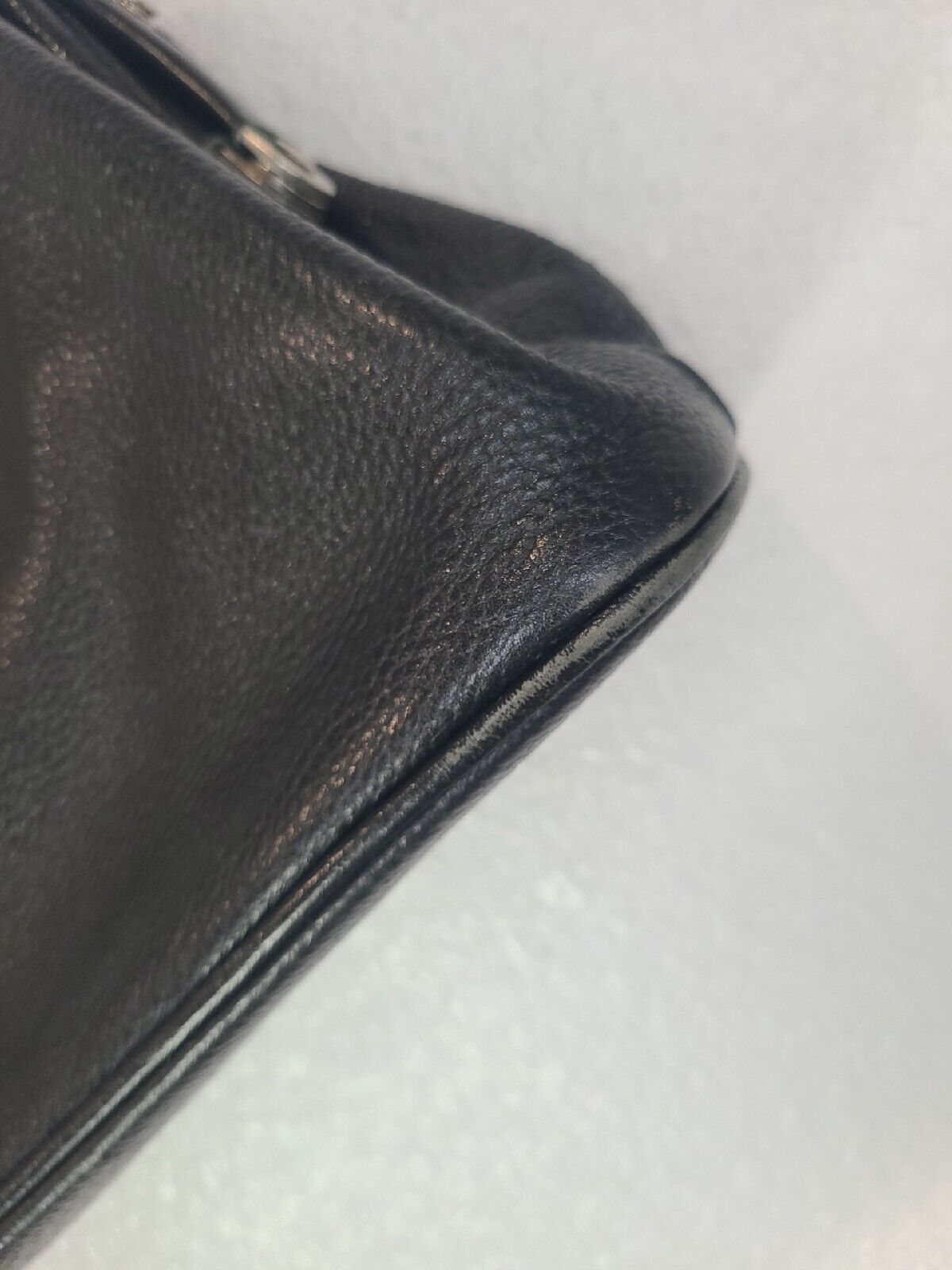 vintage courreges Black Leather Doctors bag, Retr… - image 9