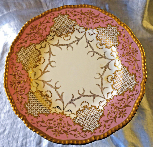 Antique Coalport England for Tiffany & Co - 11 Pink Gold Dinner Plates 1920 Mark
