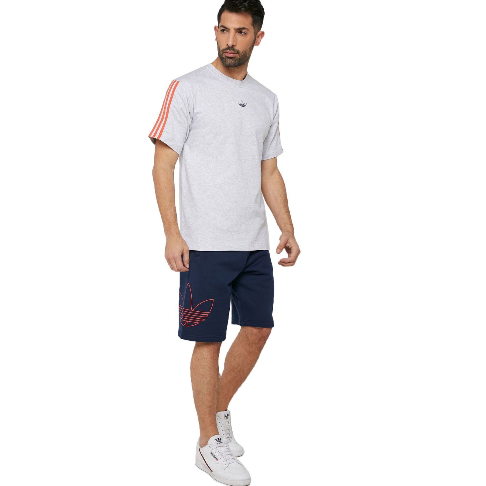 Шорты Adidas Originals с рисунком трилистника kurze Sport и колготками Freizeit темно-синего цвета