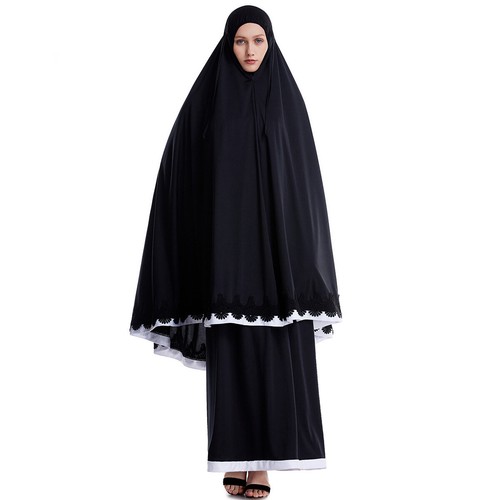 Muslim Women's Prayer Abaya Overhead Hijab Long Scarf Skirt Dress Clothing Set - Picture 29 of 53