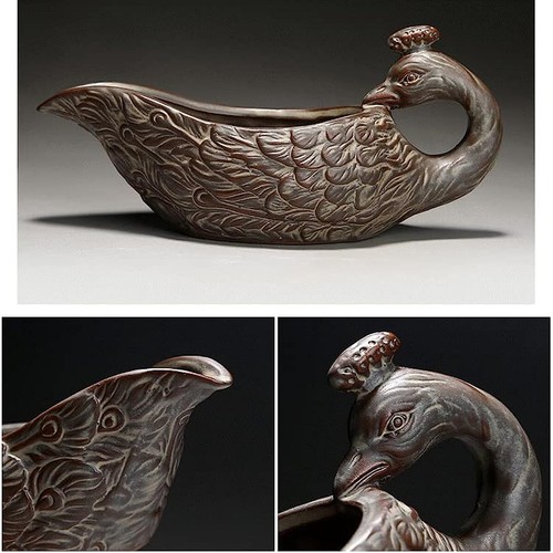 Chinese Dragon Tea Set Gongfu Lazy Teapot Made of Ceramic Unique Gift - Picture 7 of 10