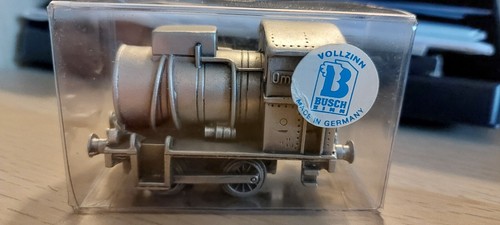 Zinn Lokomotive ca. 7cm x 4,5cm x 3cm Vollzinn Busch in OVP - Bild 2 von 7