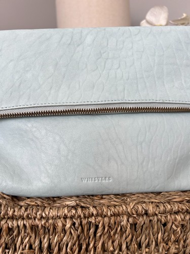 Whistles leather clutch bag evening purse - Blue - Picture 3 of 6