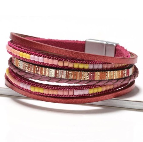 Boho Multilayer Leather Bracelet Men's Women Wristband Bangle Jewelry Set C - Picture 9 of 9