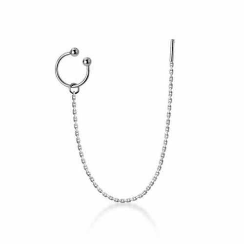 925 Sterling Silver Ear Cuff Threader Pull Through Line Earring Jewellry A1508 - Picture 3 of 11