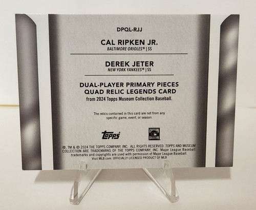 2024 Topps Museum CAL RIPKEN DEREK JETER Dual Player Primary Pieces Quad 38/49 - Picture 2 of 2