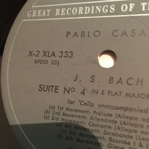 BACH -Cello Suites Nos. 3 & 4 - Pablo CASALS - USA EX ANGEL LP COLH-17 w/Book - Imagen 9 de 10