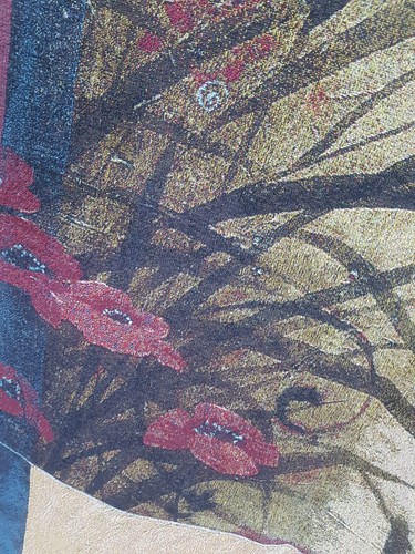 Vintage französischer schöner Gras gewebte Szene Wandbehang Wandteppich 130x127 cm - Bild 14 von 16