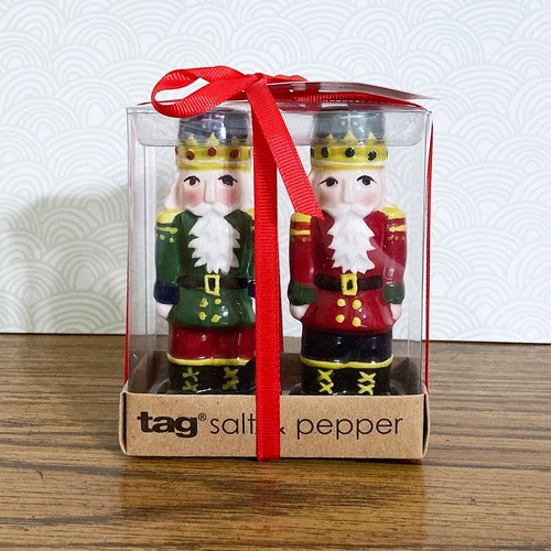 Juego de saleros y pimenteros TAG Cascanueces Navidad cerámica 4,25" - Imagen 1 de 7