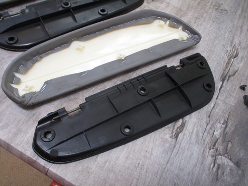 2004-2010 Toyota Sienna XLE Left Right Door Handle Pad Armrest Set Gray Leather - Picture 8 of 11