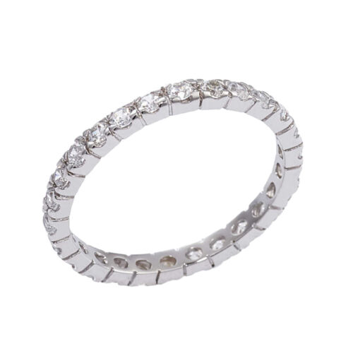 Anello eternity argento sterling 925 zirconi brillanti regalo donna matrimonio - Foto 2 di 7
