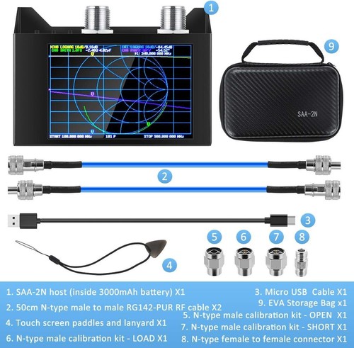 SEESII NanoVNA SAA-2N V2.2 50KHz-3GHz 4" Touchscreen VNA Antenna Analyzer Tool - Picture 7 of 8