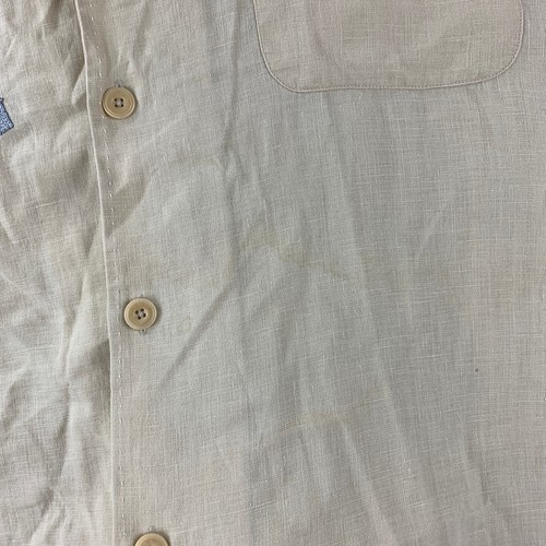 Nat Nast Bowling Linen Shirt Mens Extra Large Beige Embroidery Sunday Morning - Picture 2 of 10