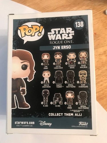 Star Wars Funk Pop 138 Jyn Erso vinyl bobble head brand new sealed - Picture 3 of 6
