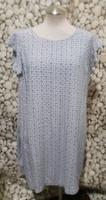 Old Navy Dress Size Large Short Flutter Sleeves Rayon Navy White Lined