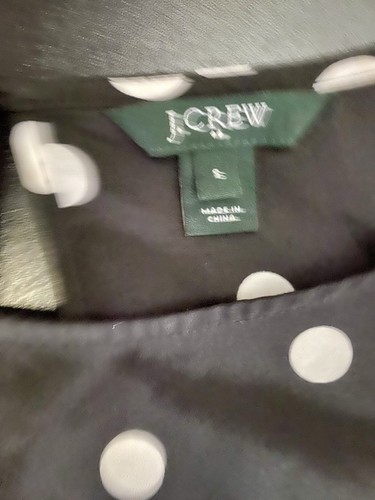 J. Crew Factory Women’s Black/White Polka Dot Blouse Size Small Satin Chiffon - Picture 5 of 6