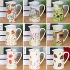 500ml Water Juice Jug Pitcher Drinks Carafe Fine China Decorative Flower Vase