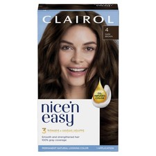 Permanent Hair Color Cream, 4 Dark Brown, Hair Dye, 1 Application