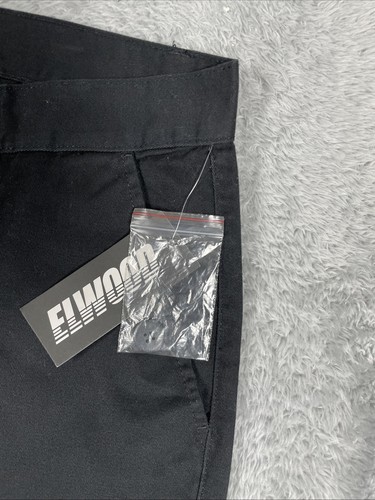 Pantalones Elwood Para Hombre 32x29.5* Negros Puño Elástico Delgados Chinos Algodón Informales - Imagen 3 de 11