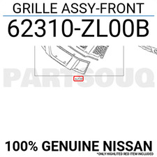 62310ZL00B Genuine Nissan GRILLE ASSY-FRONT 62310-ZL00B