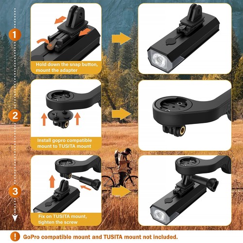 Adaptador de Montaje TUSITA Go'Pro Compatible con Luz de Bicicleta CatEye - Imagen 3 de 5