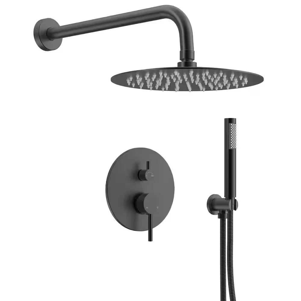 2-Spray Wall Mount Dual Shower Head and Handheld Shower with Easy to Install in