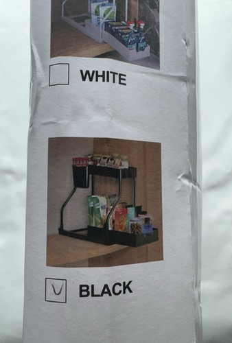 Paquete de 2 organizadores y almacenamiento debajo del fregadero organizadores multiusos de 2 niveles negros - Imagen 4 de 4