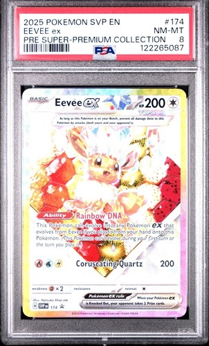 2025 POKEMON SVP EN-SV BLACK STAR PROMO #174 EEVEE EX PSA 8 - Picture 2 of 3