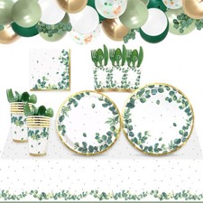 Sage Green Baby Shower Decorations Sage Green Paper Plates Party Supplies Bal...