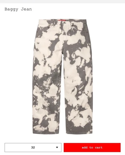 Jean baggy Supreme SS25 taille 32