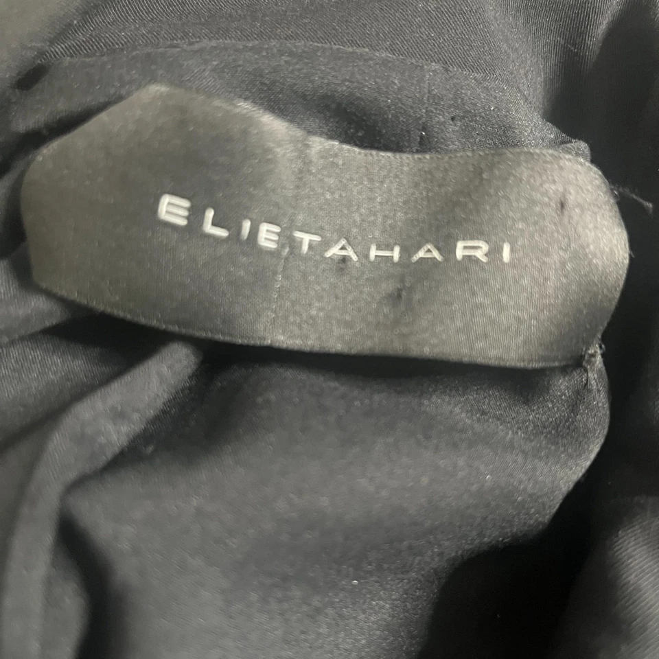 Chaqueta Blazer Mujer Elie Tahari Negra Elastizada Botón Delantero Talla S Foto 4 de 4