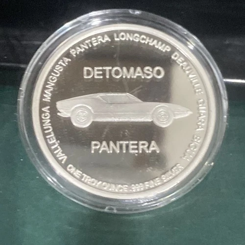 1 OZ Detomaso PANTERA  .999 FINE SILVER Round - # 31 - Uncirculated in Case