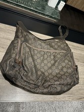 Authentic vintage Gucci GG brown crossover travel bag 18 x 15 x 6 inch approx