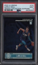 2020-21 Illusions LaMelo Ball PSA 9 Trophy Collection Sapphire RC Rookie #151