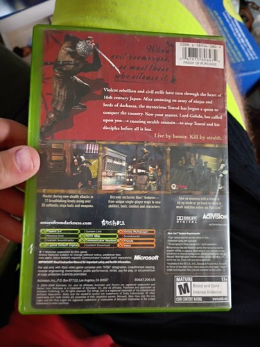 xbox original tenchu return from darkness Cib  Tested Manual Decent Case Not So - Imagen 2 de 3