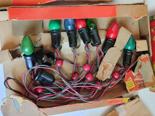 Vintage Noma Christmas Lights Colored 1930’s Beads 4 Boxes 1 String w/out bulbs - Picture 11 of 12