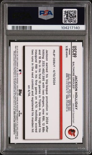 Jackson Holliday RC 2024 Topps Chrome Update RayWave Refractor PSA 9 Baltimore - Picture 2 of 2