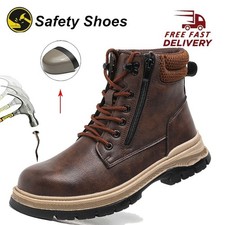 Mens Steel Toe Work Boots Anti-smash Anti-Puncture Shoes Welding/Construction US