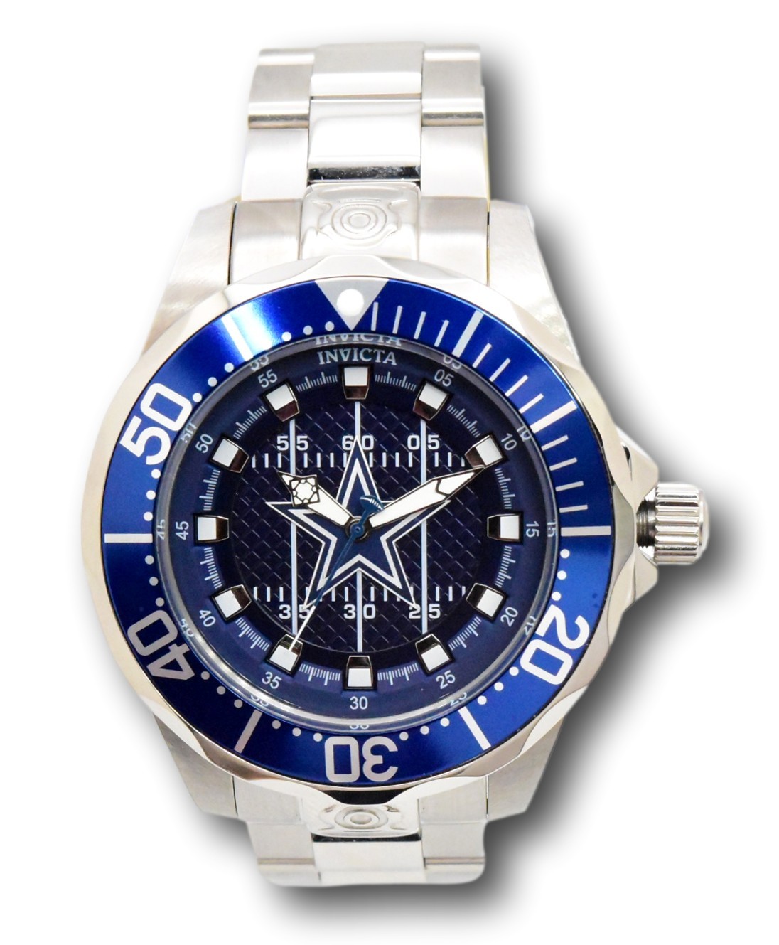 Invicta Mens 47mm NFL Dallas Cowboys Automatic Grand Diver Watch 42123 Defect