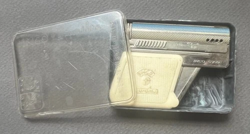 Rare  Vintage Austrian petrol cigarette lighter IMCO 6900 gun lite pistol+ box