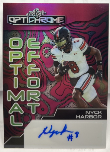 Nyck Harbor 2024 Leaf Eclectic Optichrome Optimal Effort Pink Autograph Auto #6/7