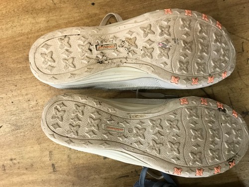 2 Pairs Ladies Trainers Beige Leather Trim Skechers & Blue Suedette Bellissimo 7 - Picture 5 of 5