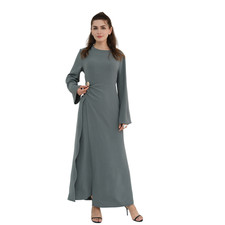 Muslim Women Elegant Turkey Long Sleeve Abaya Kaftan Jalabiya Ramadan Dress Robe