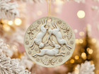 Three Hares Yule Ornament Trinity Symbol Pagan Solstice Oak Celtic Knot Gift