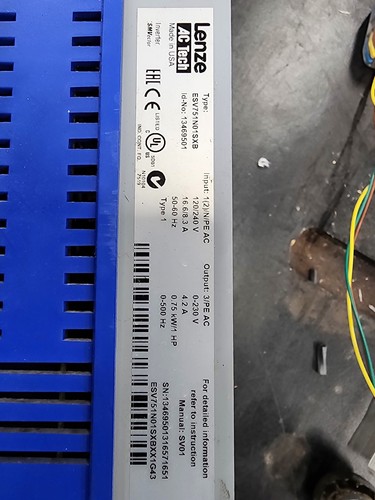 industrial vfd controller 1 hp lenze ac tech nema 1 ip31 - Picture 3 of 7