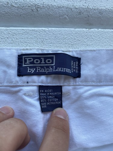 Polo Ralph Lauren Vintage Mens Chino White Relaxed Pants 32x30 Rare - Picture 3 of 21