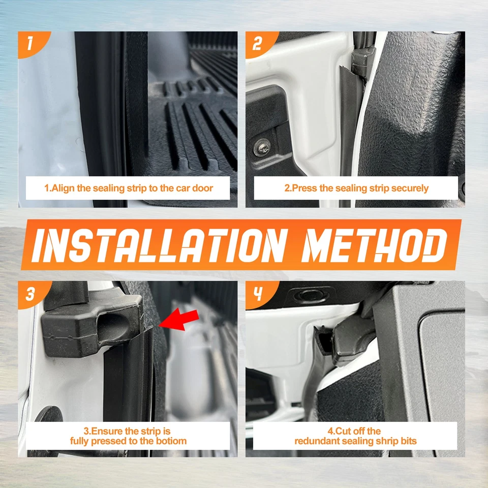 For GMC Chevy C10 C1500 K10 Pickup Truck Suburban Crew Cab Rear Door Felt Kit - Image 2 of 4