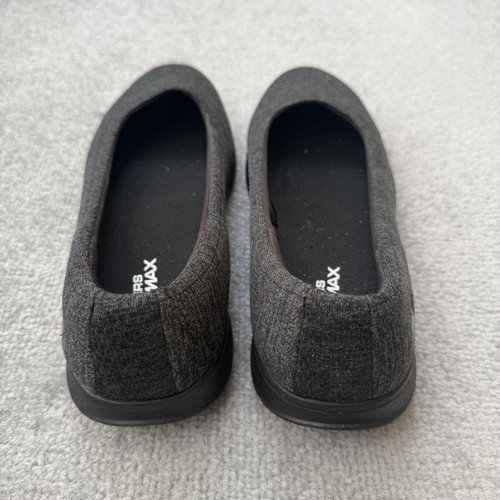 Skechers Shoes Womens Size 10 Black Gray Goga Max Flats Slip On Comfort 14479 - Picture 4 of 12