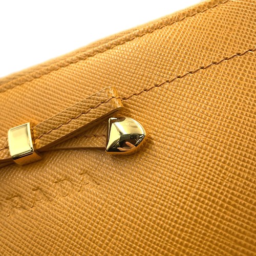 PRADA Zip Around Long Wallet Leather Orange 1M0506 - Picture 12 of 15
