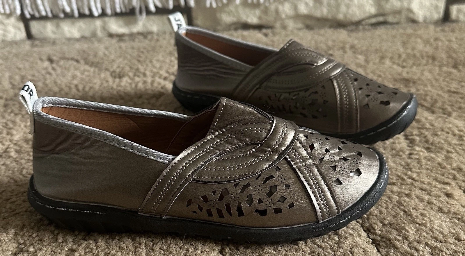 Chaussures à enfiler J'ADior Christian Dior cuir plat bronze pointure 7,5 métallisé décontracté